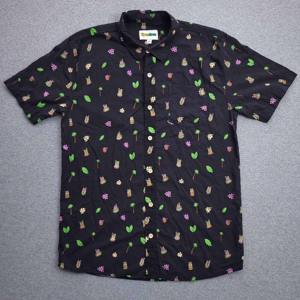 Tipsy Elves Shirt Mens XL Allover Print Tiki Hawaiian Vacation